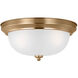 Geary 3 Light 14.5 inch Satin Brass Flush Mount Ceiling Light