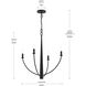 Jheni 4 Light 24 inch Matte Black Chandelier Ceiling Light