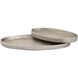 Oval Pebble Antique Nickel Tray, Set of 2