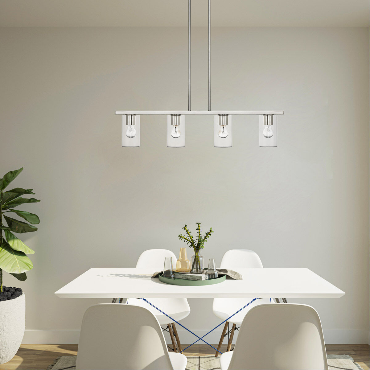 Zurich 4 Light 5 inch Brushed Nickel Chandelier Ceiling Light