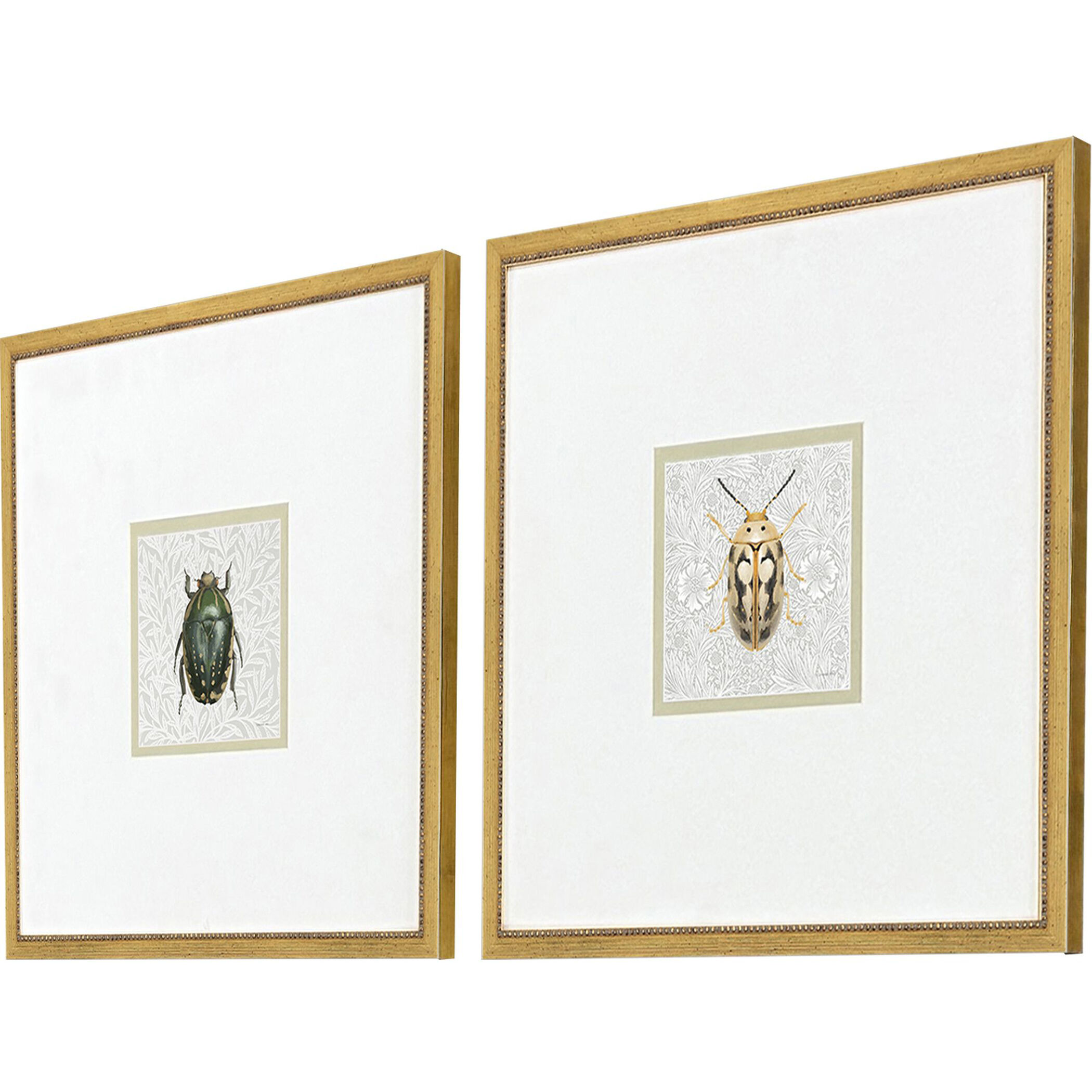 Beetles Green and Yellow Framed Art