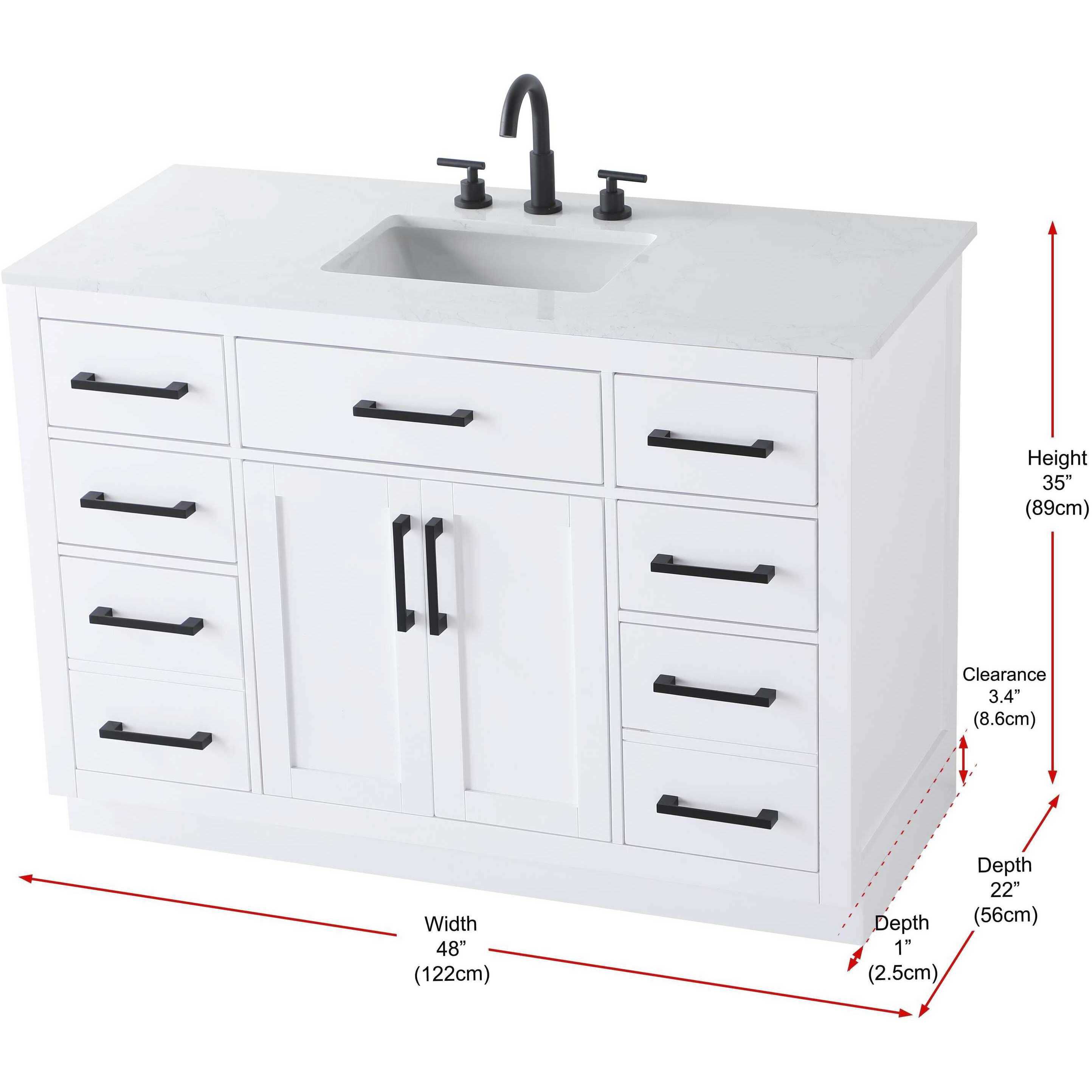 Alden 48 X 35 inch White Bathroom Vanity Cabinet