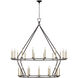 Chapman & Myers Darlana6 LED 61.25 inch Aged Iron Two Tier Chandelier Ceiling Light, Oversized