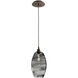 Ellisse 1 Light 6.5 inch Flat Bronze Pendant Ceiling Light in Ellisse Smoke