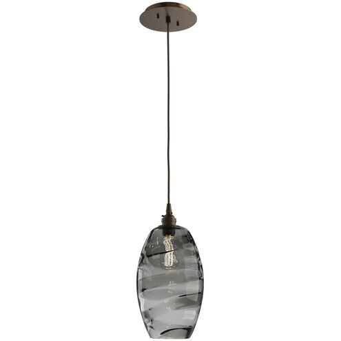 Ellisse 1 Light 6.5 inch Flat Bronze Pendant Ceiling Light in Ellisse Smoke