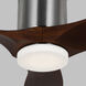 Collins 52 inch Brushed Steel with Dark Walnut Blades Indoor/Outdoor Ceiling Fan