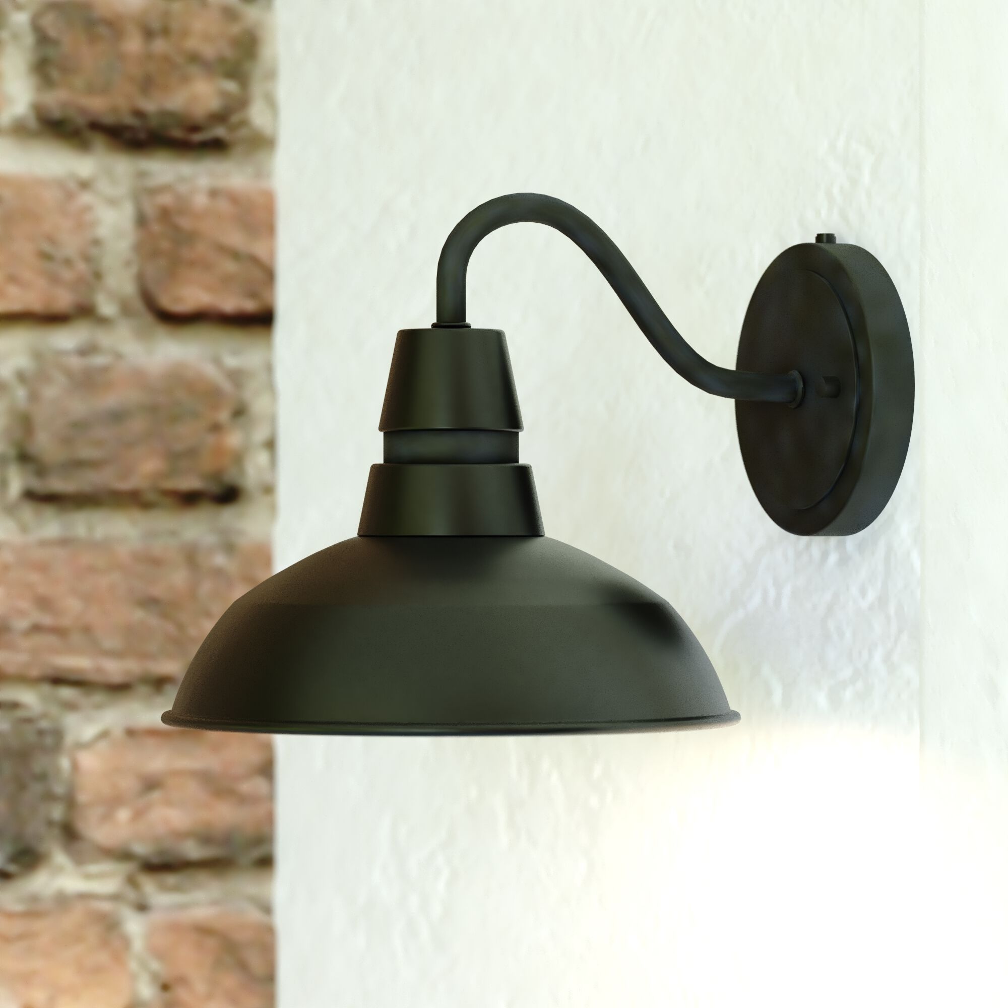 Buena Park LED 10 inch Black and Vintage Black with Matte White Inner Outdoor Wall