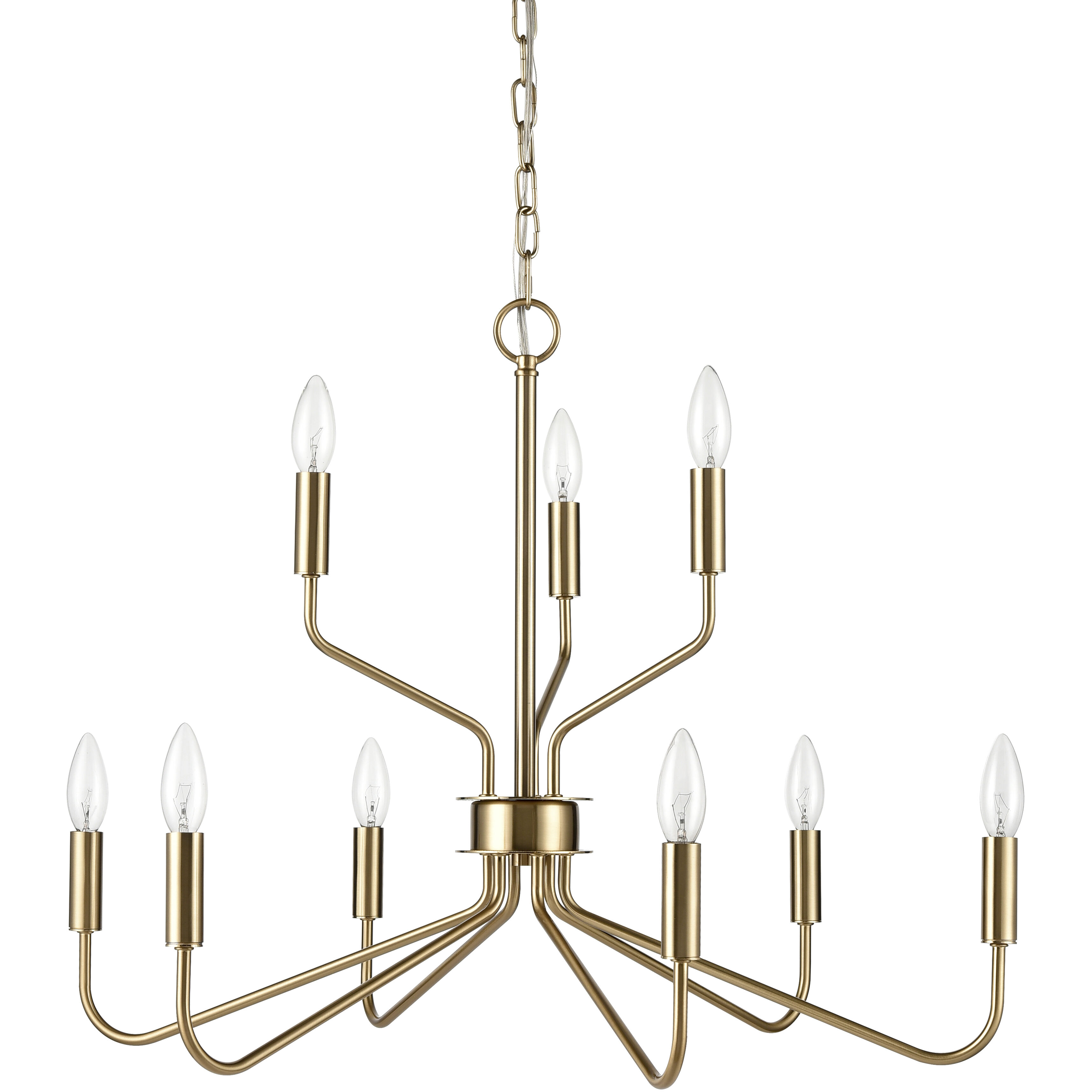 Genista 9 Light 28 inch Brass Chandelier Ceiling Light