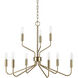 Genista 9 Light 28 inch Brass Chandelier Ceiling Light