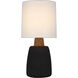 Barbara Barry Aida 21 inch 15 watt Porous Black and Natural Oak Table Lamp Portable Light, Medium