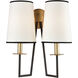 Nico 2 Light 14 inch Gold Leaf Sconce Wall Light