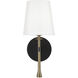 Hollis 1 Light 6 inch Matte Black with Hammered Gold Sconce Wall Light