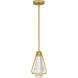 Luca LED 7 inch Brushed Gold Mini Pendant Ceiling Light, Small