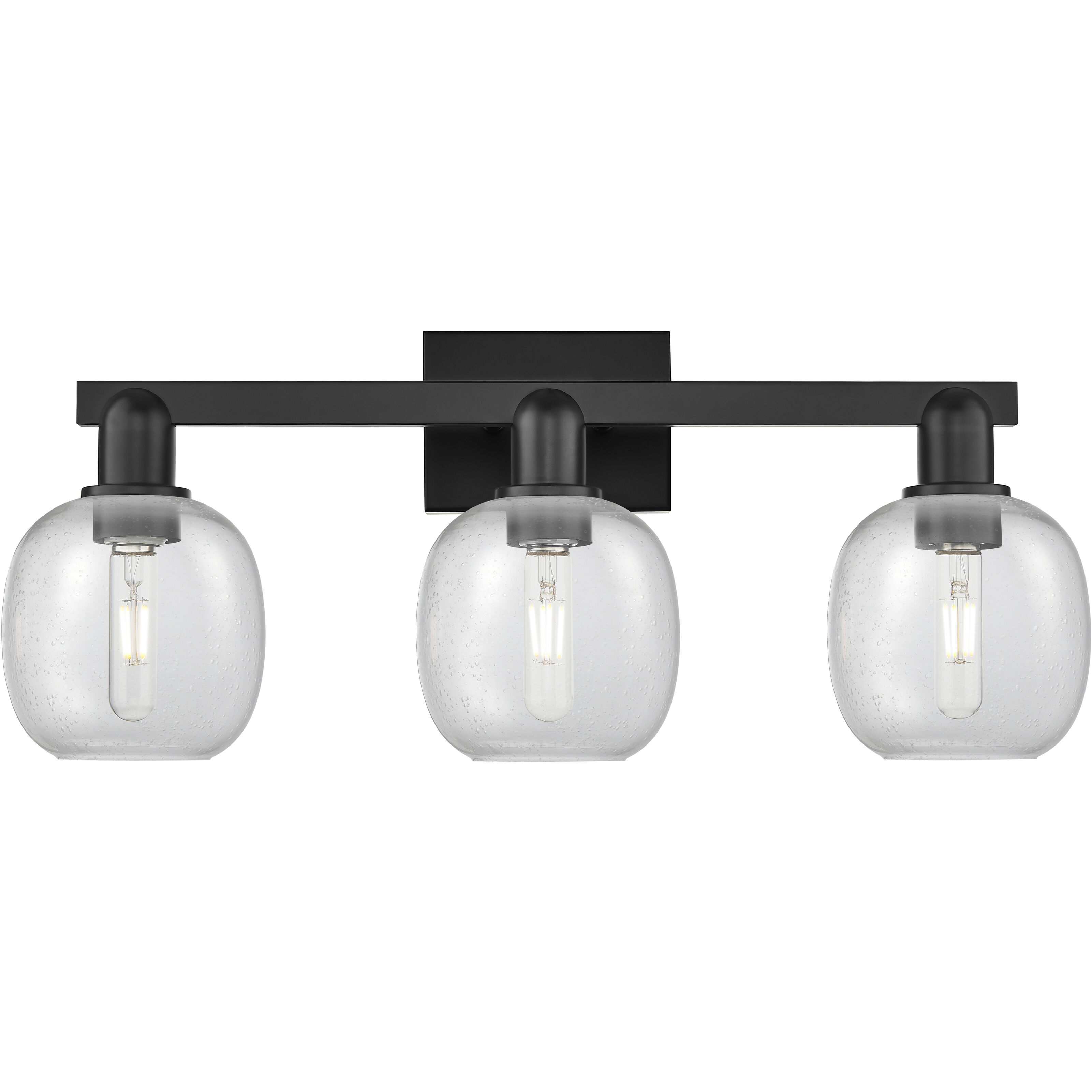 Arcadia Belfast 3 Light 25 inch Matte Black Bath Vanity Light Wall Light