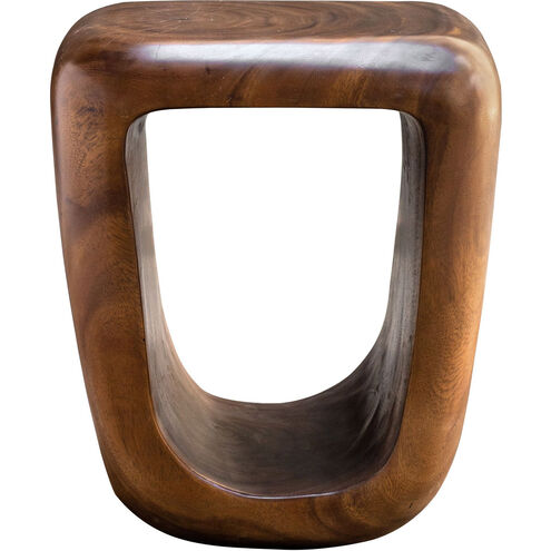 Loophole 18 inch Natural Suar Wood Accent Stool