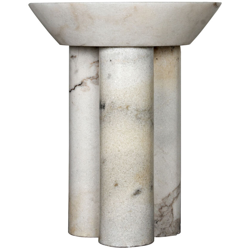 Nox 22 X 18 inch White Marble Side Table