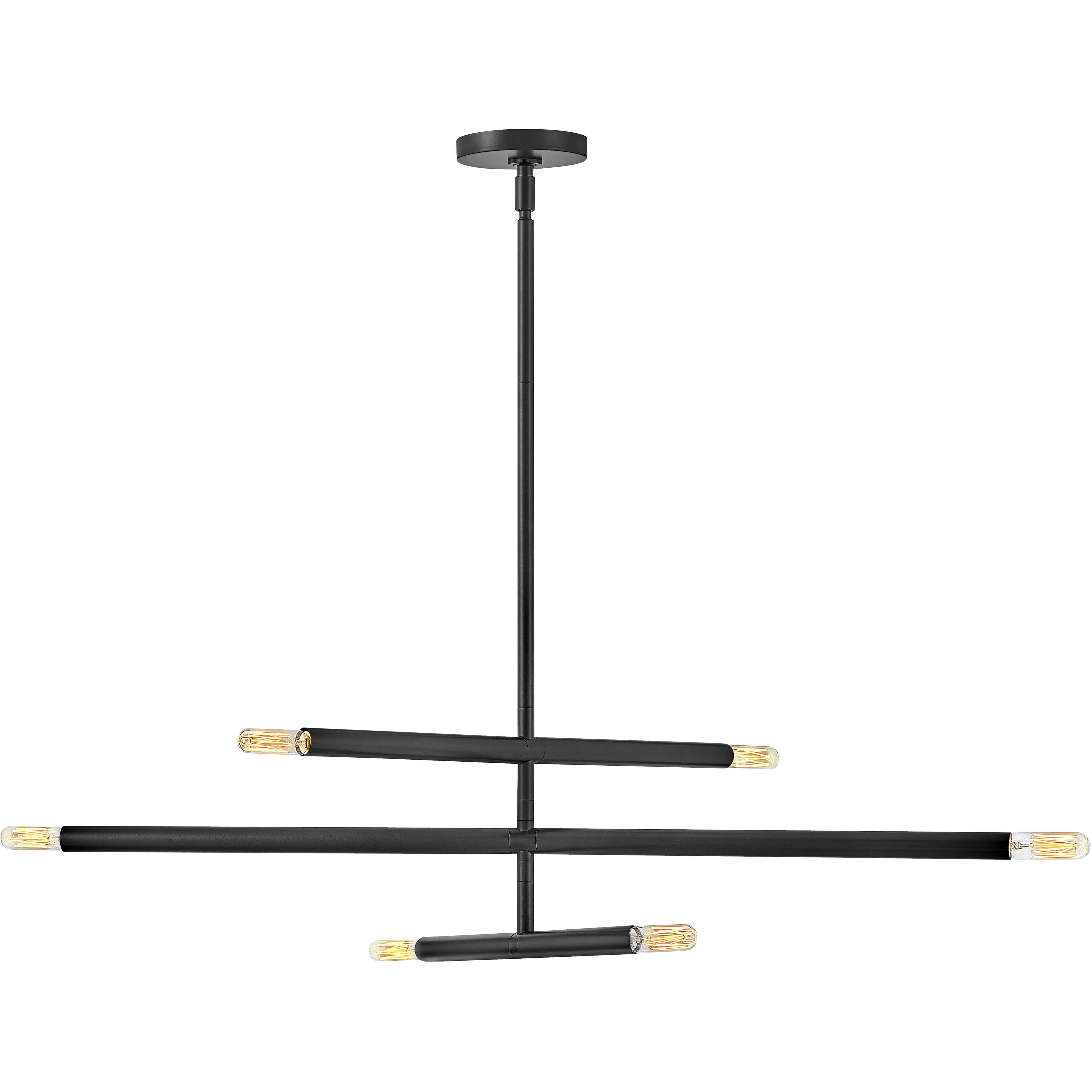 Millie LED 35.75 inch Black Chandelier Ceiling Light, Semi-Flush Mount