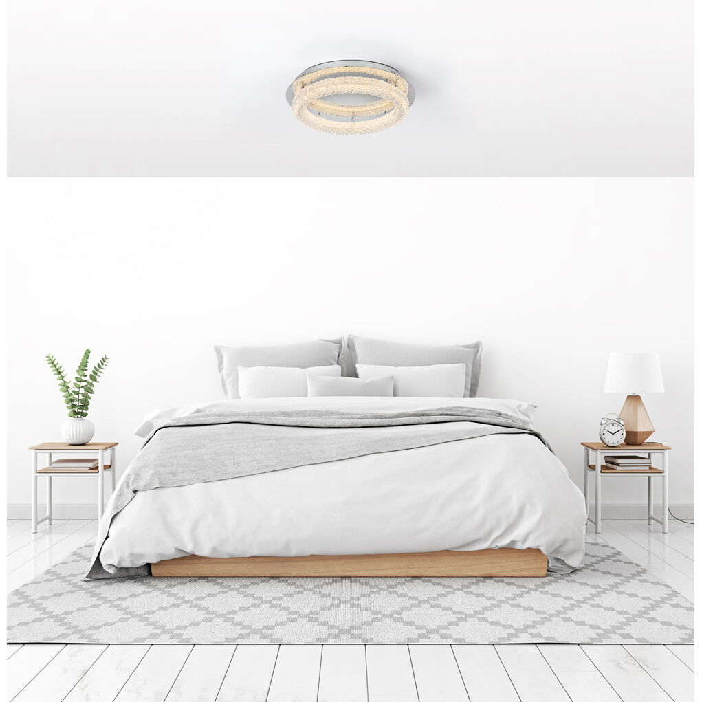 Bowen 1 Light 22 inch Chrome Flush Mount Ceiling Light