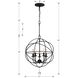 Solaris 5 Light 17 inch Black Mini Chandelier Ceiling Light