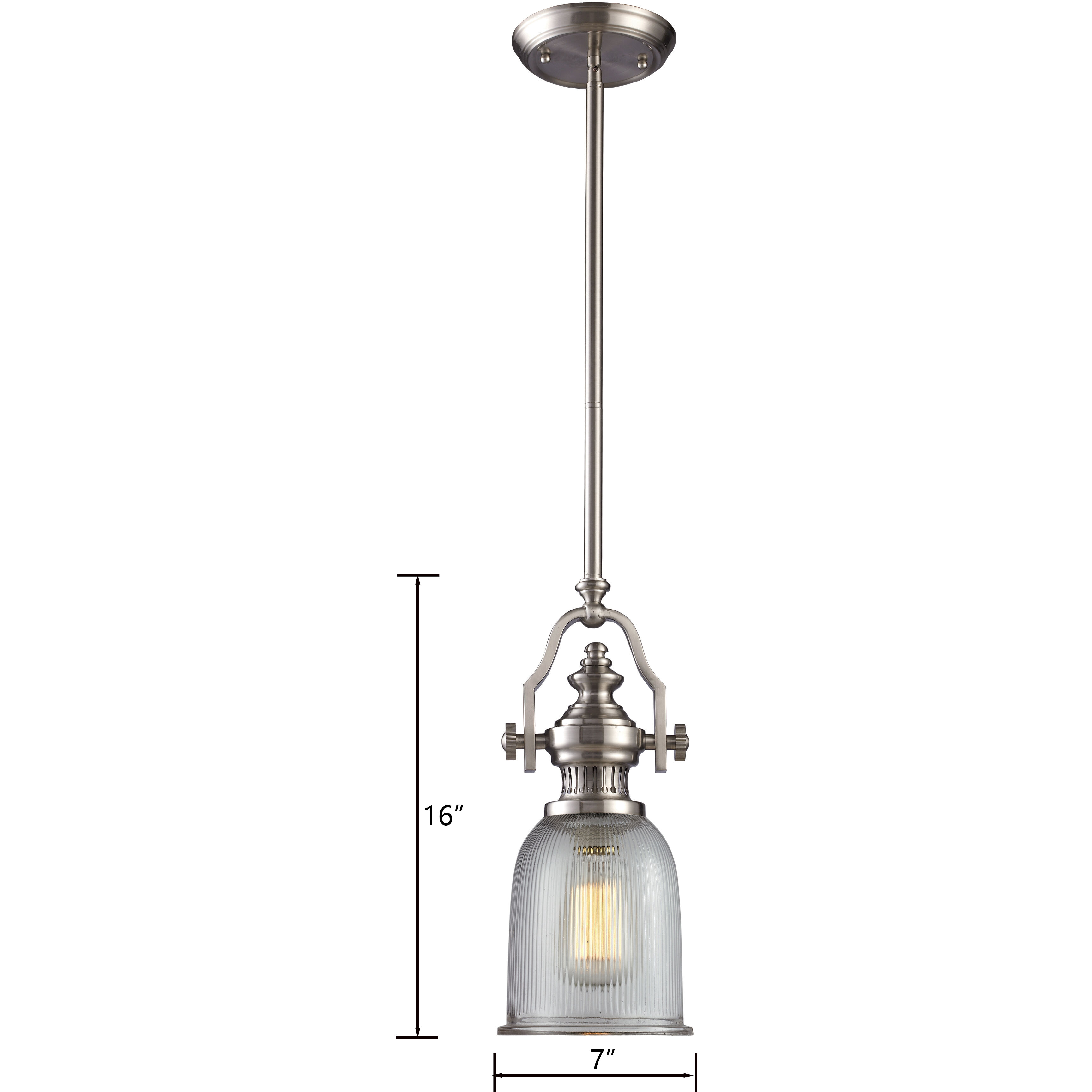 Chadwick 1 Light 7 inch Satin Nickel Mini Pendant Ceiling Light