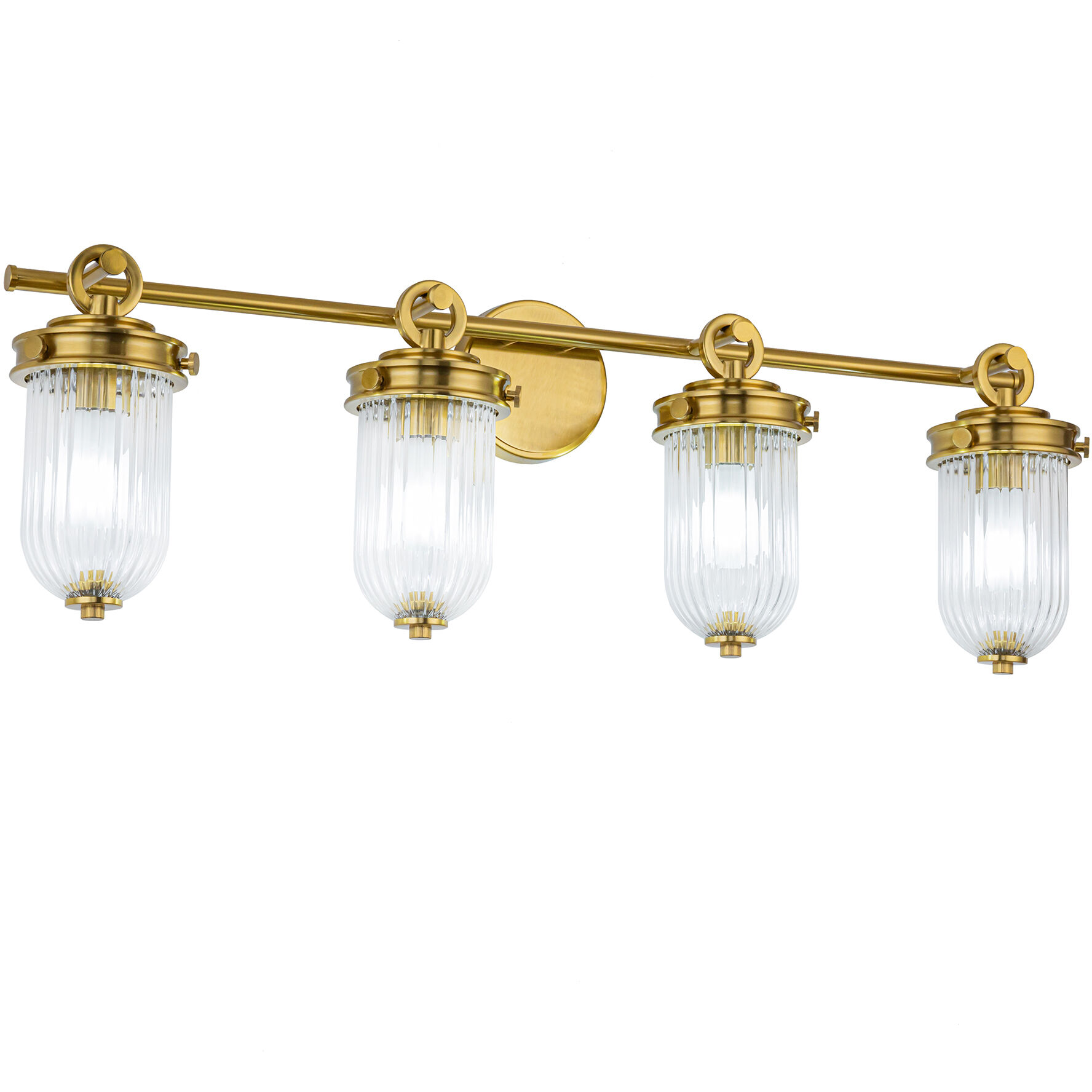 Myla 4 Light 33.75 inch Vintage Brass Bathroom Vanity Wall Light