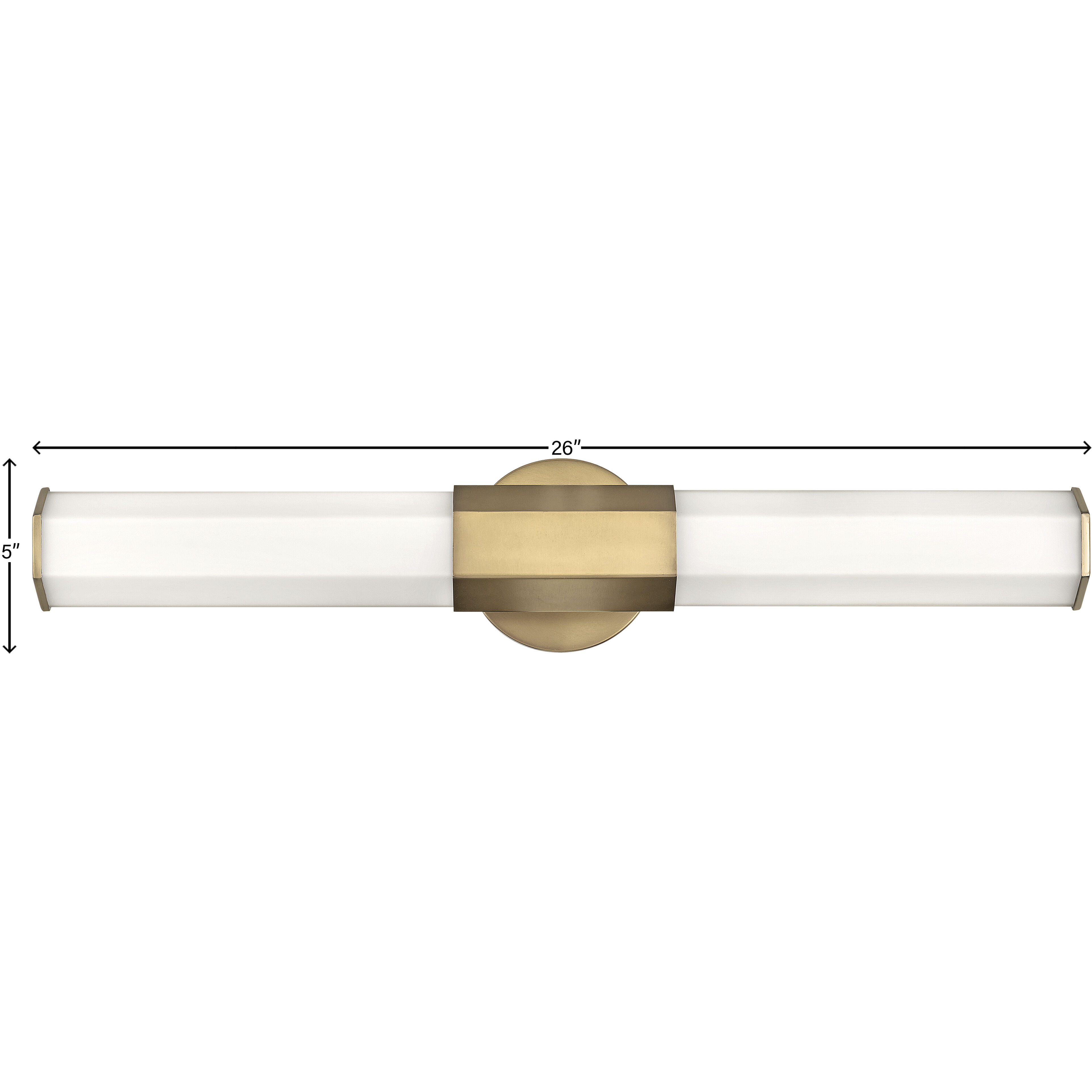 Facet LED 26 inch Heritage Brass Vanity Light Wall Light, Vertical 