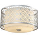 Ziggy 2 Light 16 inch Laquered Silver Flush Mount Ceiling Light in Lacquered Silver