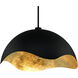 Eclos 1 Light 23.88 inch Sand Coal With Gold Leaf Inside Pendant Ceiling Light