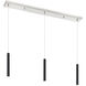 Forest LED 46 inch Brushed Nickel Linear Chandelier Ceiling Light in 3, 17, Matte Black Steel