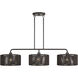 Acordia 3 Light 46 inch English Bronze Linear Chandelier Ceiling Light, Extra Large