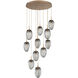 Meteo LED LED Novel Brass Chandelier Ceiling Light, Round Multi-Pendant