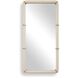 Cyprus 44 X 22 inch White Faux Shagreen Leather and Brass Mirror