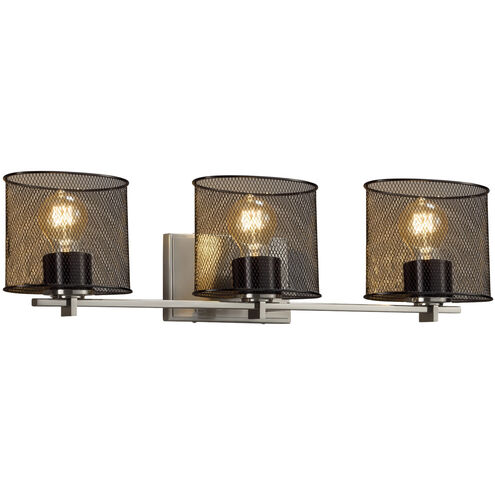 Wire Mesh 1 Light 26.75 inch Brushed Nickel Bath Bar Wall Light in Oval, Era