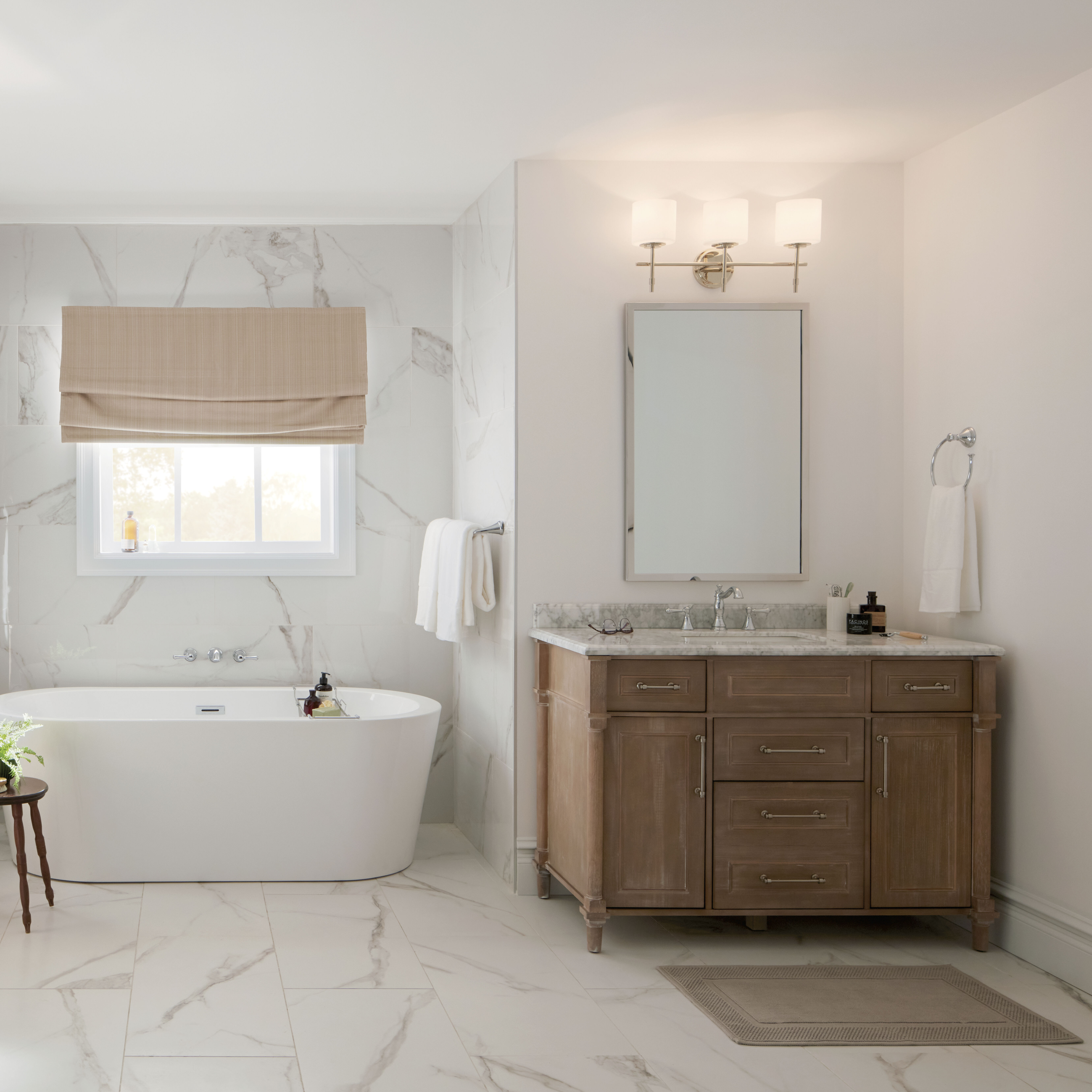 Ali 3 Light 23.25 inch Polished Nickel Bath Vanity Light Wall Light