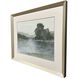 Lake at Twilight Green and Blue and White Framed Art