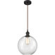 Ballston Large Athens 1 Light 10 inch Oil Rubbed Bronze Mini Pendant Ceiling Light in Clear Glass, Ballston