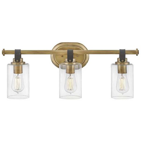 Halstead 3 Light 24 inch Heritage Brass Vanity Light Wall Light