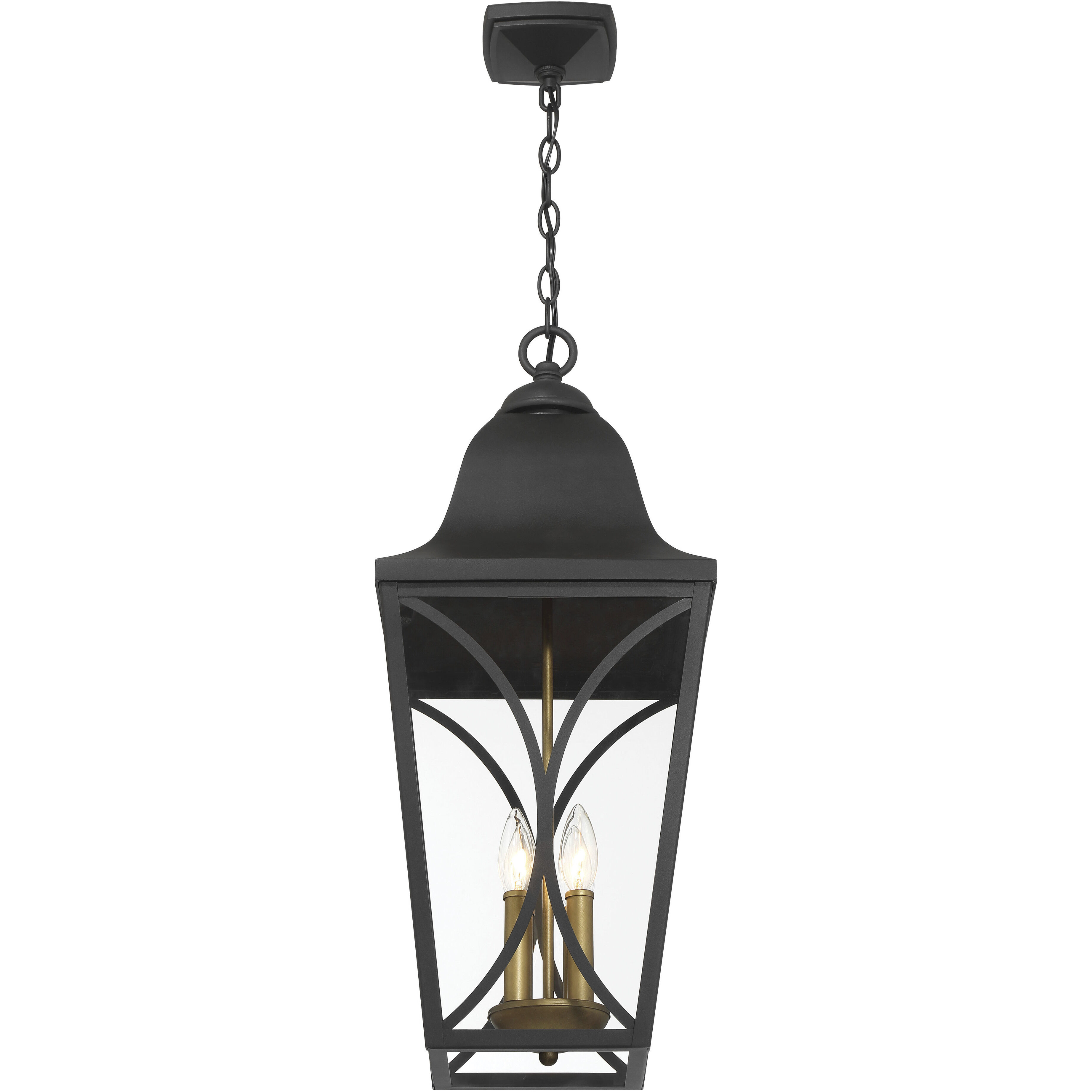 Cardigan 3 Light 11 inch Sand Coal and Olden Brass Outdoor Pendant, Great Outdoors