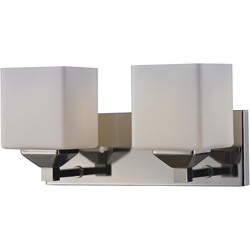 Quube 2 Light 13 inch Chrome Vanity Wall Light