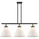 Ballston X-Large Cone LED 36 inch Black Antique Brass Island Light Ceiling Light in Matte White Glass