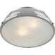 Duncan 2 Light 14 inch Pewter Flush Mount Ceiling Light in Grey, Damp