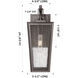 Madison 1 Light 14.38 inch Bronze Outdoor Sconce in Seedy Glass