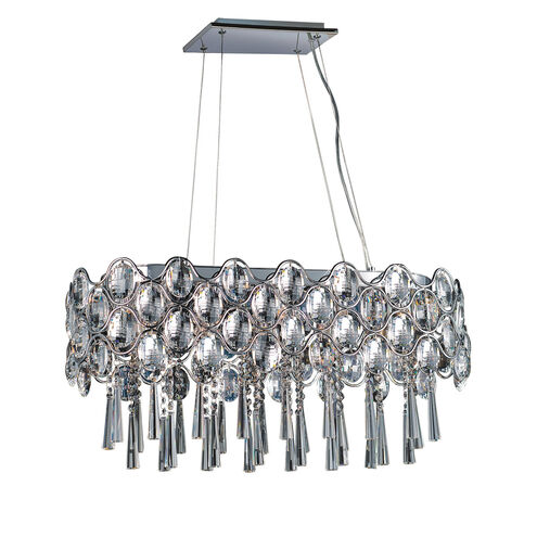 Jewel 19 Light 28 inch Polished Chrome Linear Pendant Ceiling Light