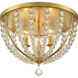 Roxy 3 Light 16.5 inch Antique Gold Flush Ceiling Light