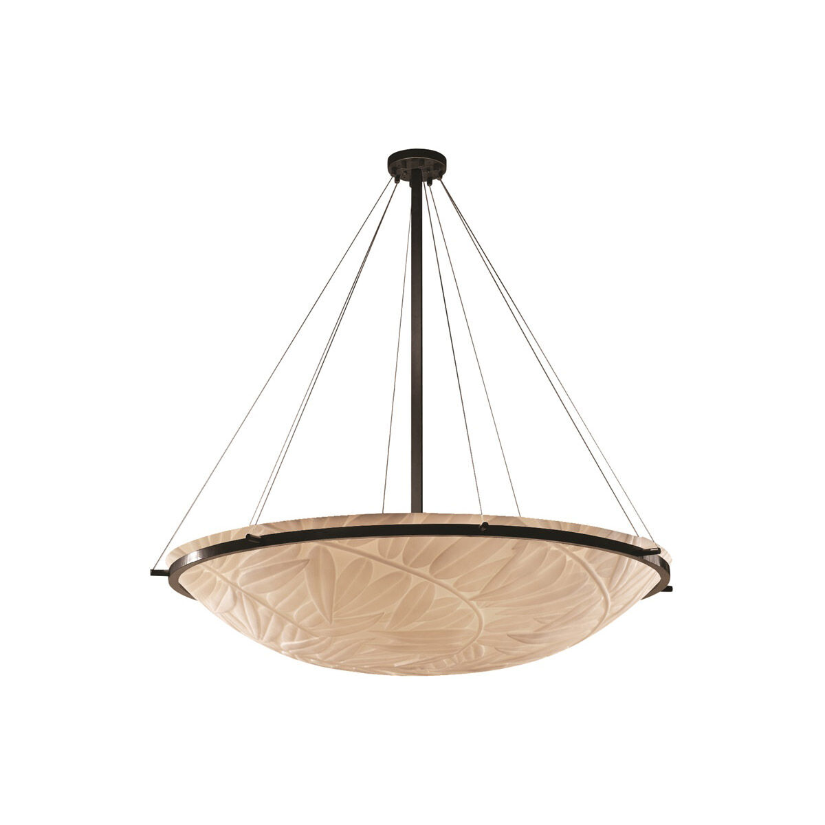Porcelina LED 51 inch Dark Bronze Pendant Ceiling Light in Bamboo, 6000 Lm LED, Bowl