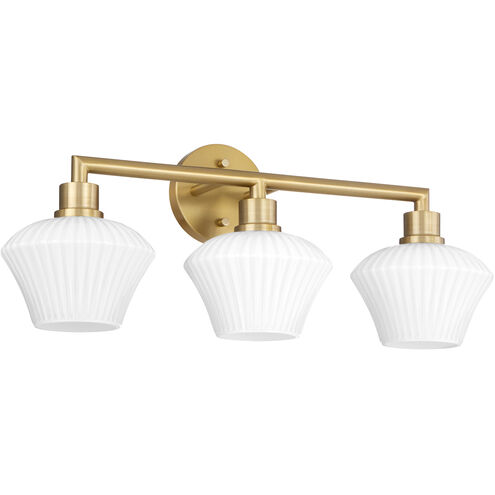 Cassini 3 Light 24.25 inch Aged Brass Vanity Light Wall Light