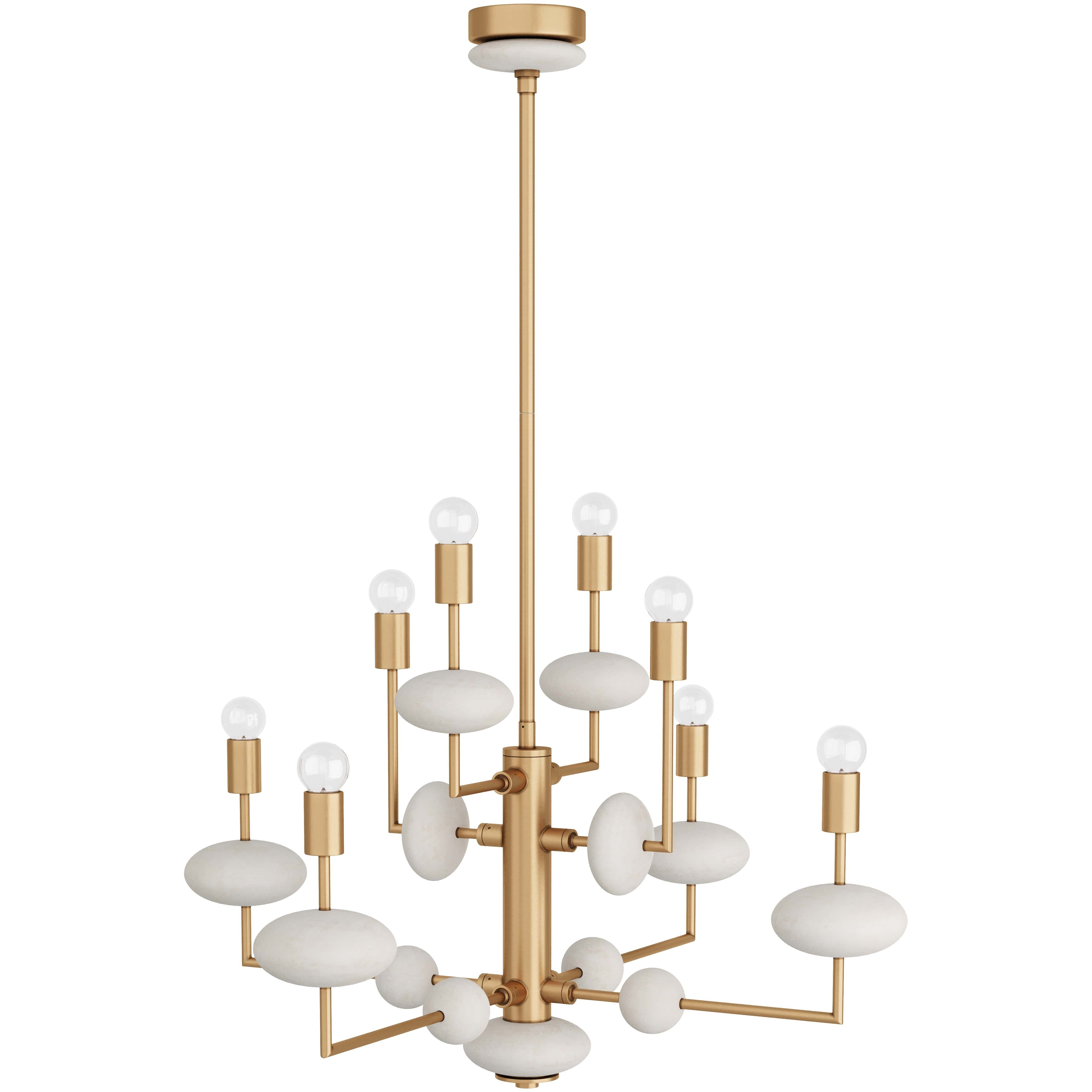 Vista 8 Light 36 inch Antique Brass Chandelier Ceiling Light