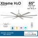 Xtreme H2O 65 inch Brushed Nickel Wet Outdoor Ceiling Fan