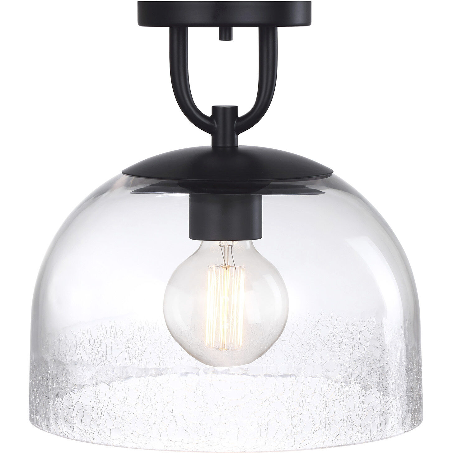 Astra LED 11.75 inch Matte Black Semi-Flush Mount Ceiling Light