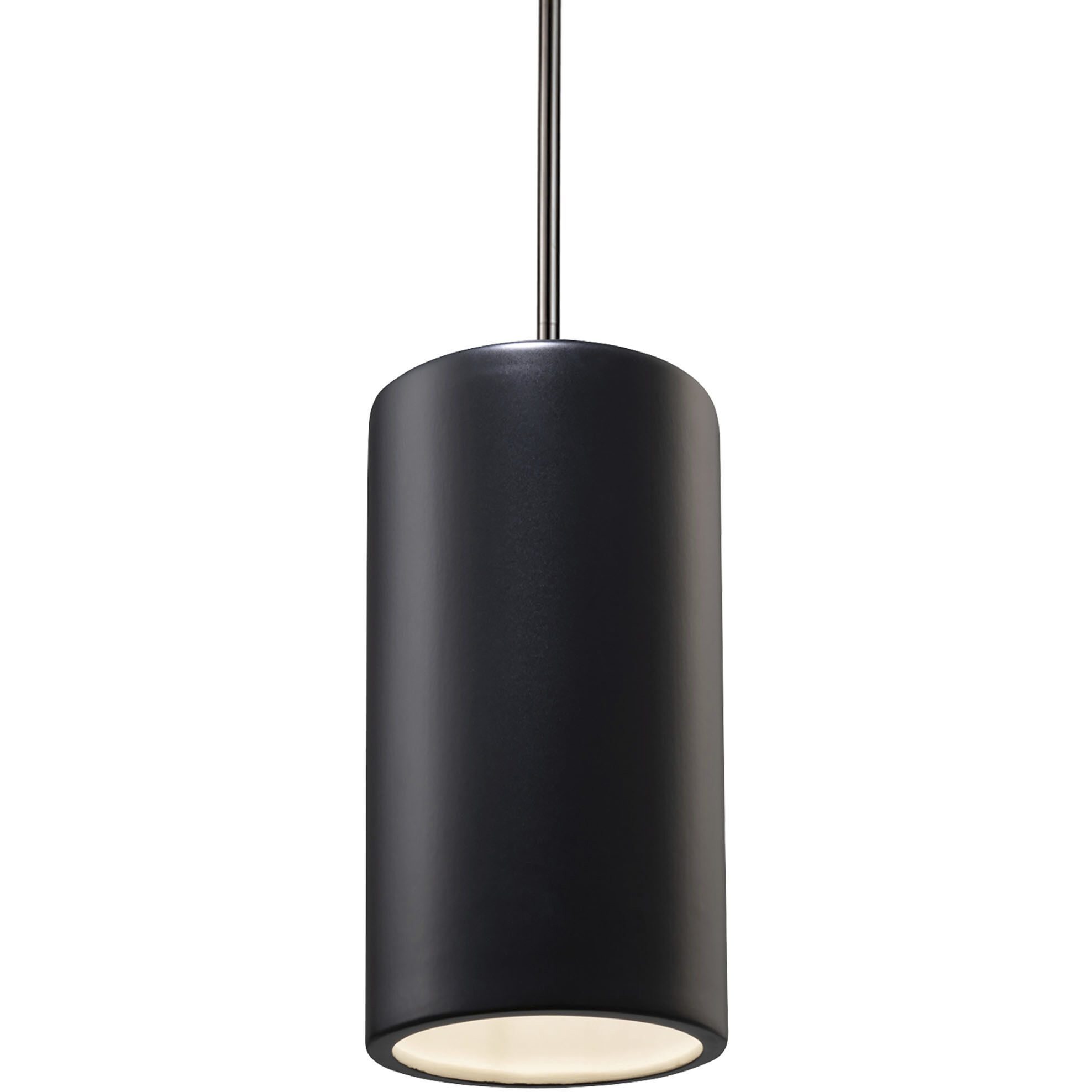 Radiance Collection 1 Light 7 inch Carbon Matte Black with Brushed Nickel Pendant Ceiling Light